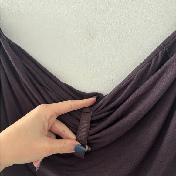 SKIMS Sheer Modal Off The Shoulder Long Sleeve in Phoenix - Picture 8 of 9